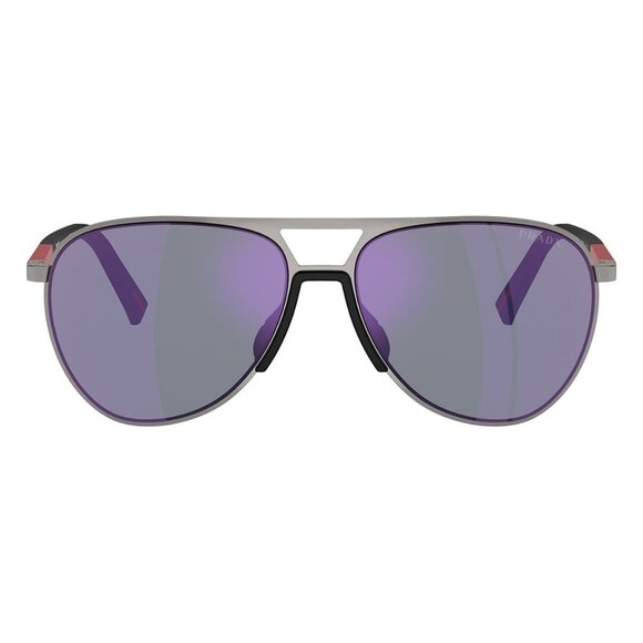 New PRADA LINEA ROSSA Grey Aviator PS 53ZS 5AV-10J Sunglasses Women - Picture 2 of 6